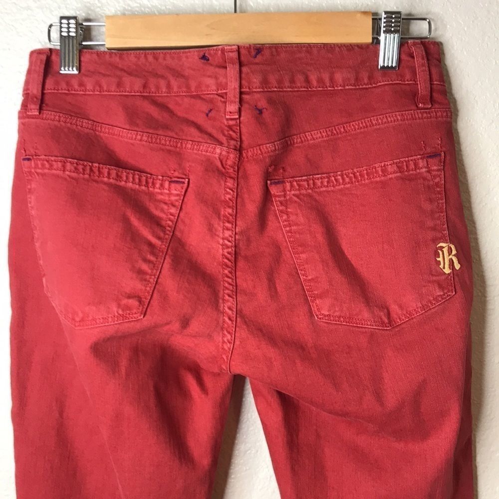 Rich & Skinny Embroidered Logo Red Jeans Rare - Picture 8 of 11